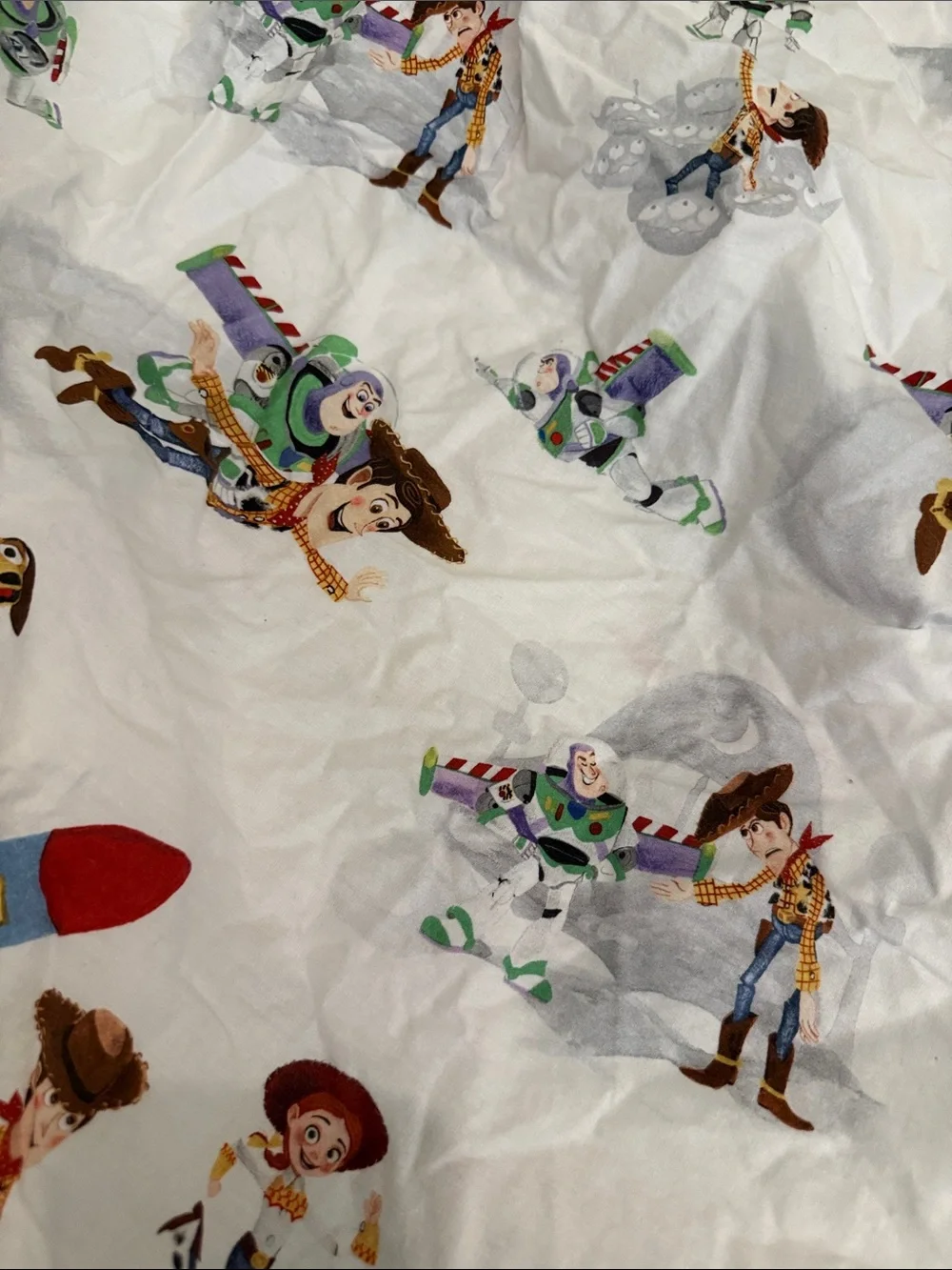Pottery Barn Kids Toy Story Buzz & Woody White Cotton Sheet Set • Crib/Toddler